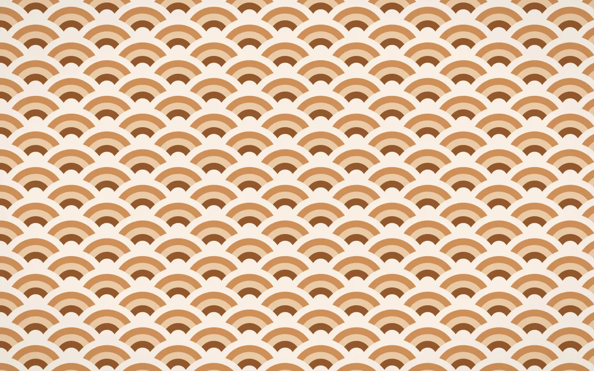 Porto Terra Fine Wave Crests — colourful brown, orange and beige seigaiha background
