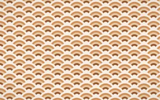 Porto Terra Fine Wave Crests — colourful brown, orange and beige seigaiha background