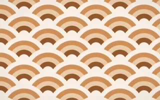 Porto Terra Grand Wave Crests — colourful brown, orange and beige seigaiha background