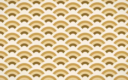 Prague Gold Wave Crests — colourful brown, gold and beige seigaiha background