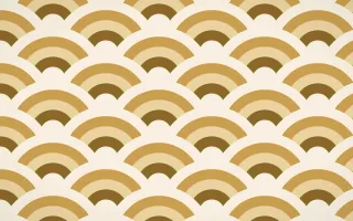 Prague Gold Grand Wave Crests — colourful brown, gold and beige seigaiha background