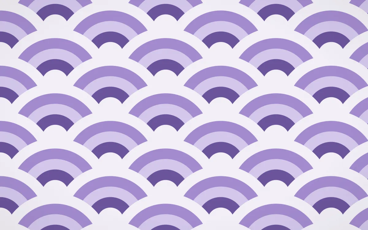 Provence Grand Wave Crests — colourful purple and white seigaiha background