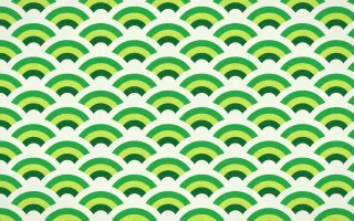 Rio Carnival Wave Crests — colourful green seigaiha background