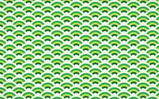 Rio Carnival Fine Wave Crests — colourful green seigaiha background