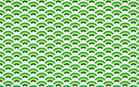 Rio Carnival Fine Wave Crests — colourful green seigaiha background