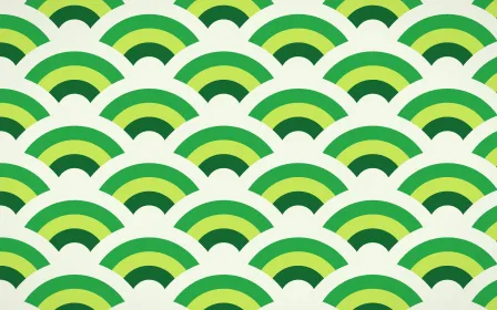Rio Carnival Grand Wave Crests — colourful green seigaiha background