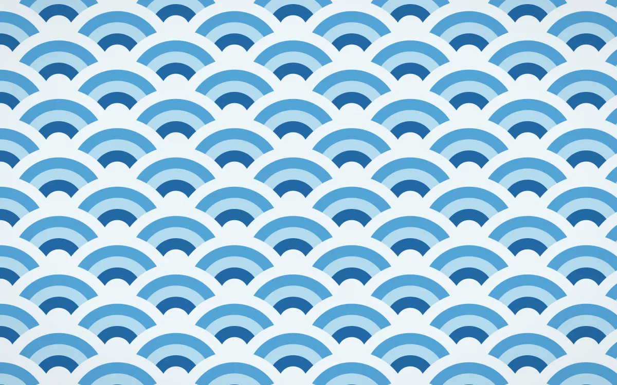 Côte d'Azur Wave Crests — colourful blue and white seigaiha background