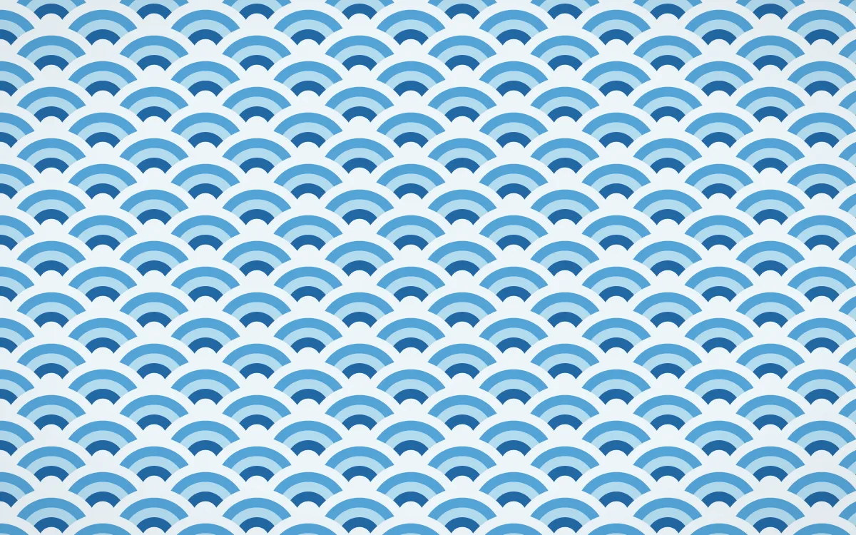 Côte d'Azur Fine Wave Crests — colourful blue and white seigaiha background