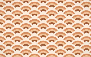 Sahara Dusk Wave Crests — colourful orange and beige seigaiha background