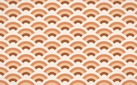 Sahara Dusk Wave Crests — colourful orange and beige seigaiha background