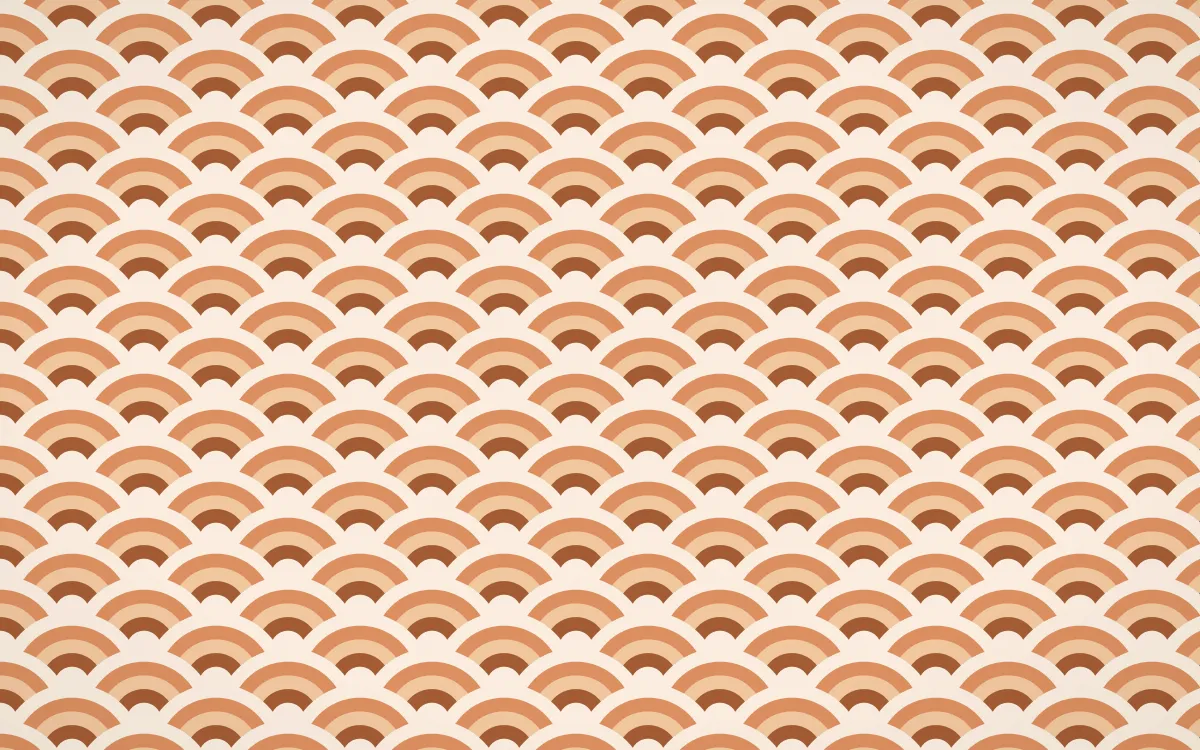 Sahara Dusk Fine Wave Crests — colourful orange and beige seigaiha background