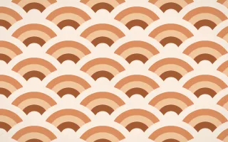 Sahara Dusk Grand Wave Crests — colourful orange and beige seigaiha background