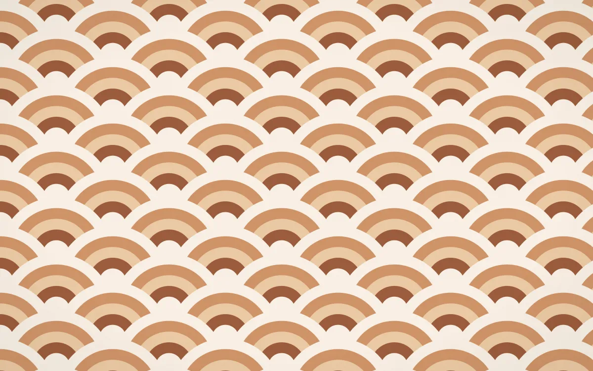 Santa Fe Adobe Wave Crests — colourful orange and beige seigaiha background