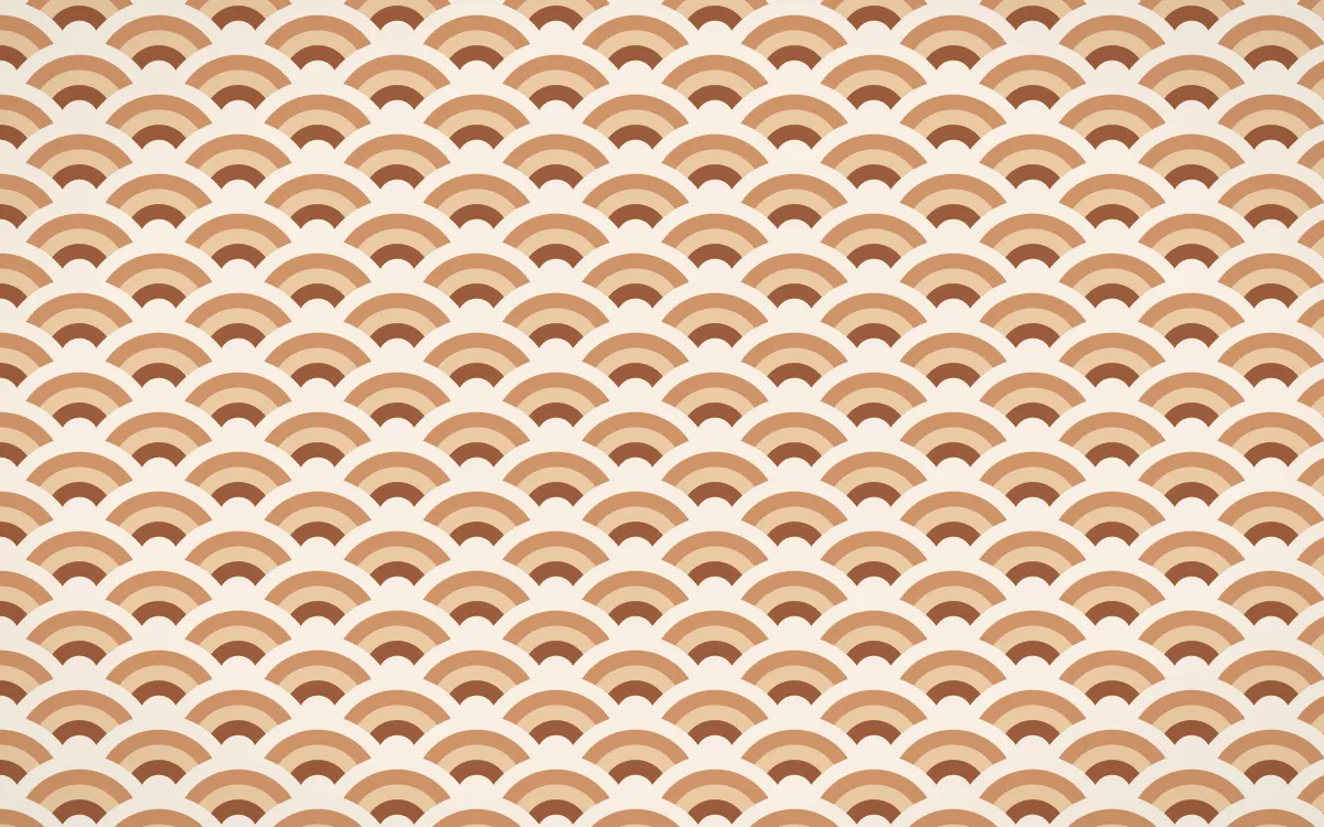 Santa Fe Adobe Fine Wave Crests — colourful orange and beige seigaiha background