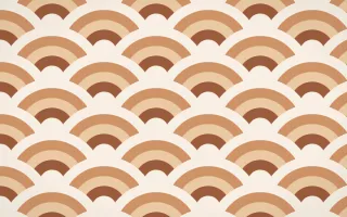 Santa Fe Adobe Grand Wave Crests — colourful orange and beige seigaiha background