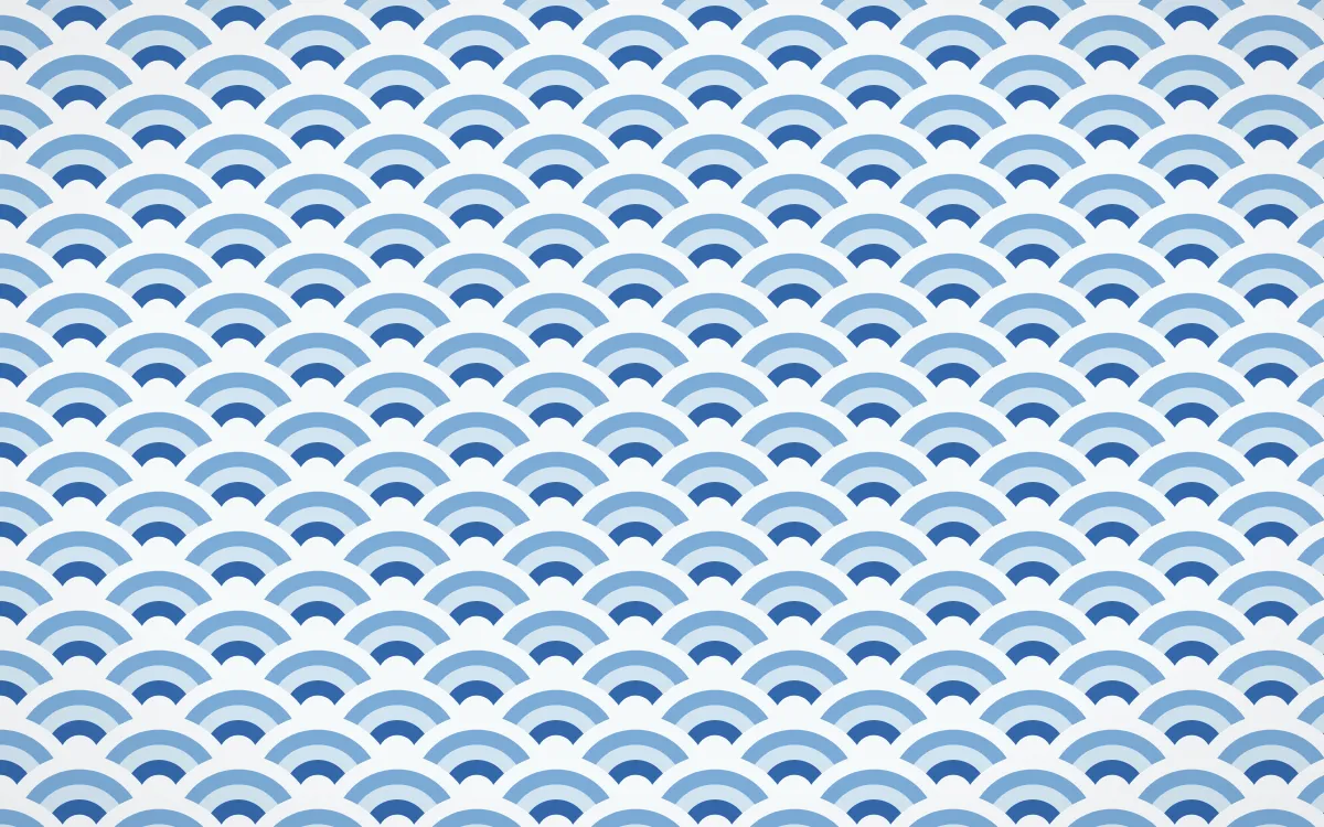 Santorini Fine Wave Crests — colourful blue and white seigaiha background