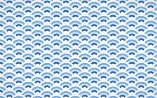 Santorini Fine Wave Crests — colourful blue and white seigaiha background