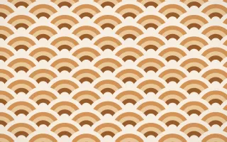 Savanna Clay Wave Crests — colourful brown, orange and beige seigaiha background