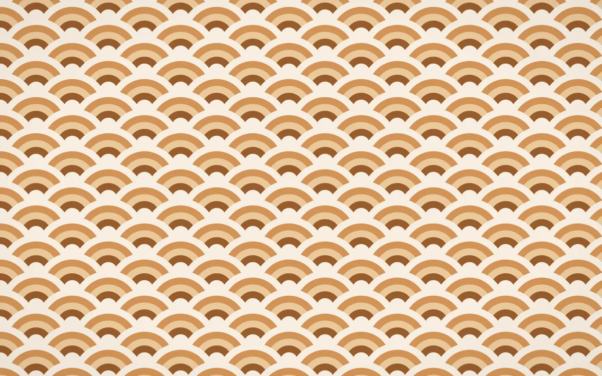 Savanna Clay Fine Wave Crests — colourful brown, orange and beige seigaiha background