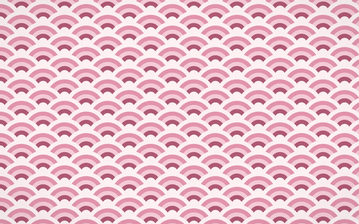 Seoul Blossom Fine Wave Crests — colourful pink and white seigaiha background