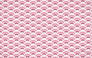 Seoul Blossom Fine Wave Crests — colourful pink and white seigaiha background