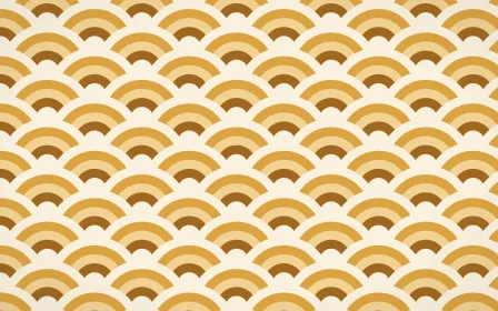 Sevilla Ochre Wave Crests — colourful brown, gold and beige seigaiha background