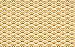 Sevilla Ochre Fine Wave Crests — colourful brown, gold and beige seigaiha background