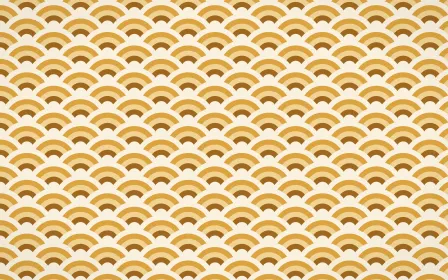 Sevilla Ochre Fine Wave Crests — colourful brown, gold and beige seigaiha background