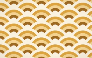 Sevilla Ochre Grand Wave Crests — colourful brown, gold and beige seigaiha background