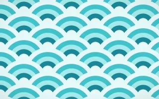 Tahiti Lagoon Grand Wave Crests — colourful teal and white seigaiha background