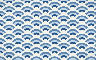 Talavera Puebla Wave Crests — colourful blue and white seigaiha background