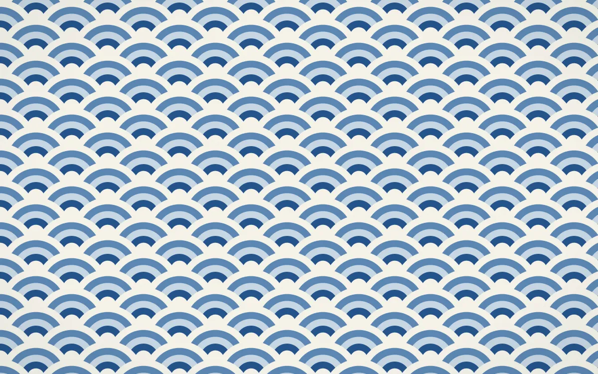 Talavera Puebla Fine Wave Crests — colourful blue and white seigaiha background
