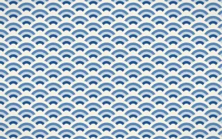 Talavera Puebla Fine Wave Crests — colourful blue and white seigaiha background