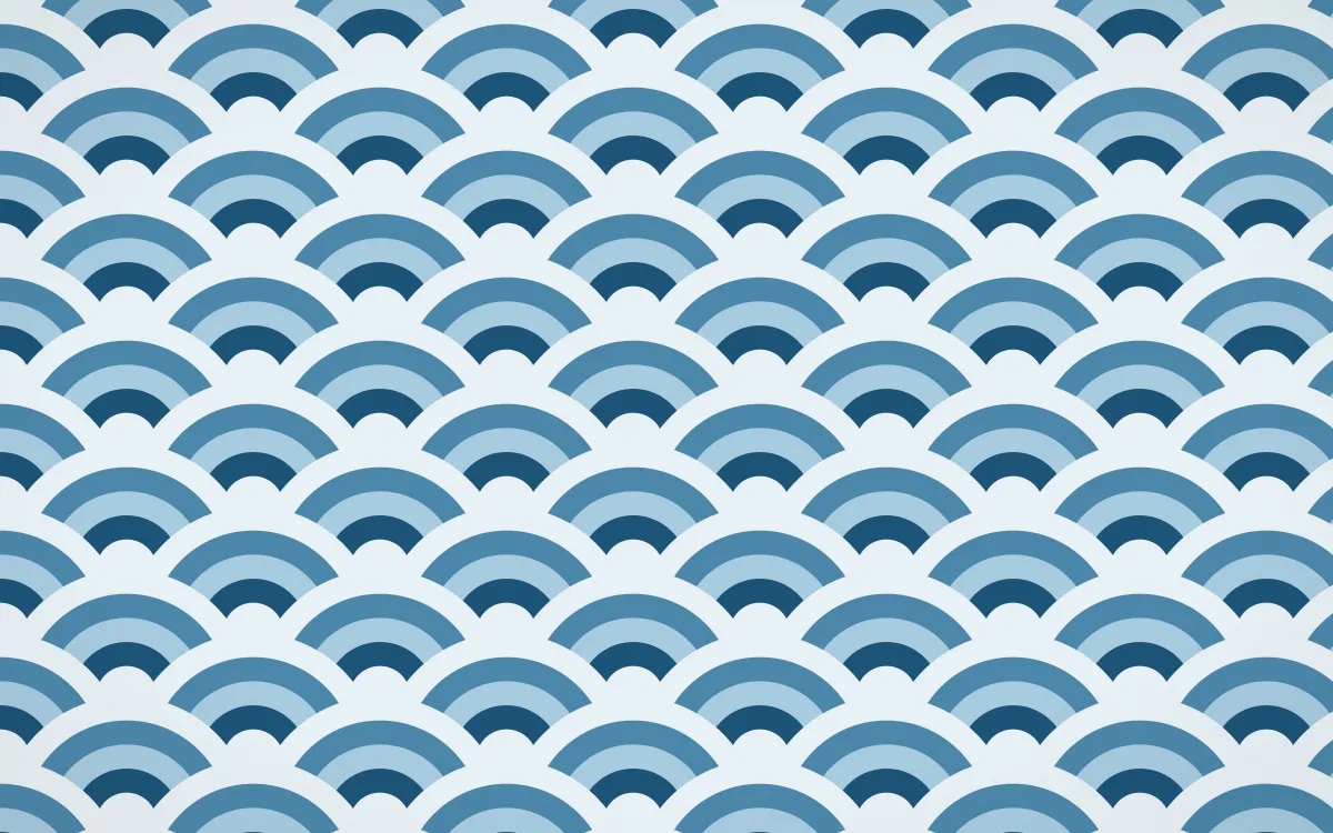 Titicaca Wave Crests — colourful blue and white seigaiha background