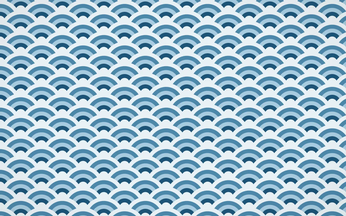Titicaca Fine Wave Crests — colourful blue and white seigaiha background