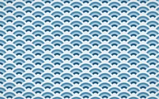 Titicaca Fine Wave Crests — colourful blue and white seigaiha background