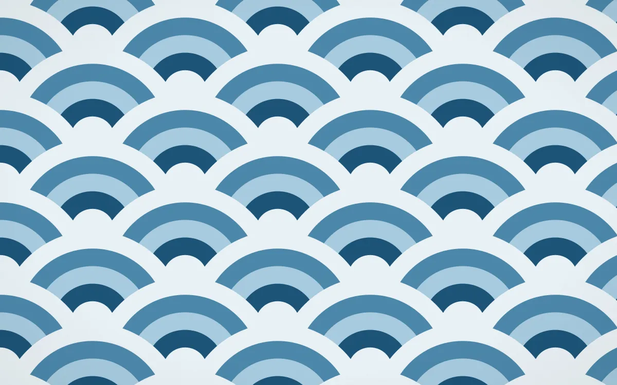 Titicaca Grand Wave Crests — colourful blue and white seigaiha background
