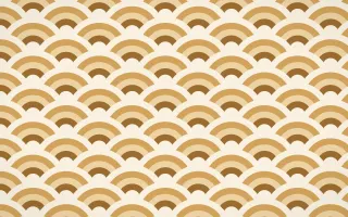 Tuscany Sun Wave Crests — colourful brown, orange and beige seigaiha background