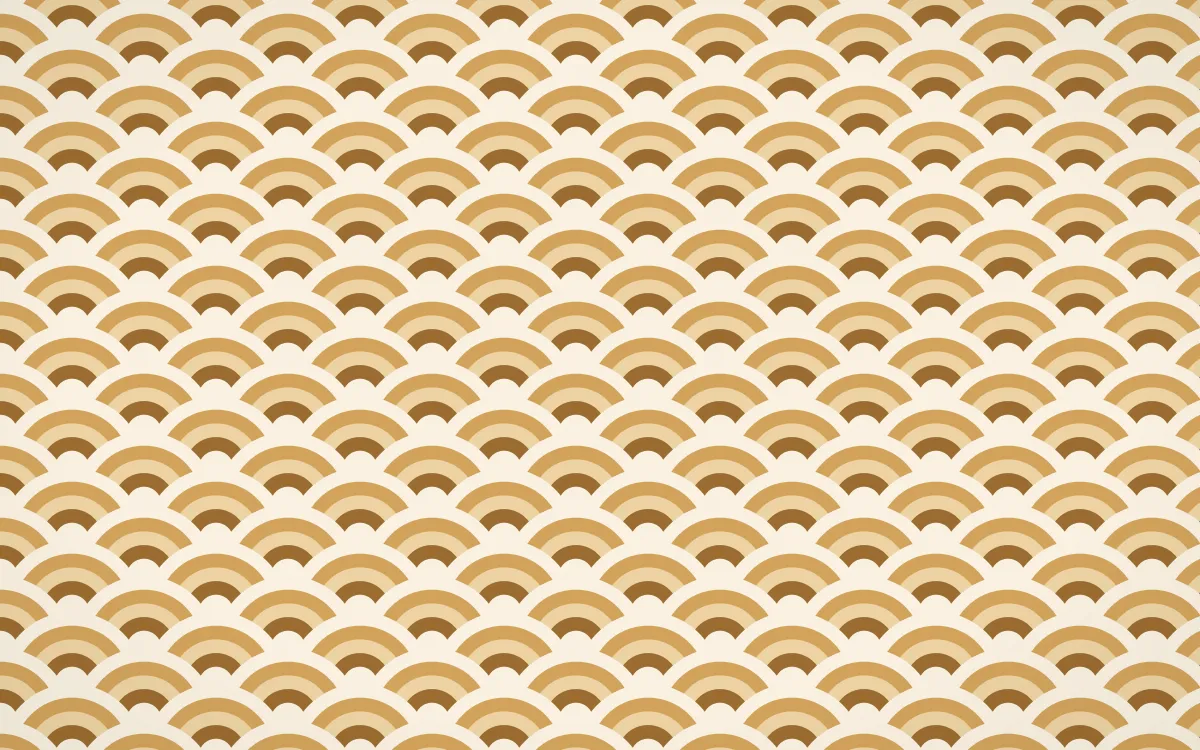 Tuscany Sun Fine Wave Crests — colourful brown, orange and beige seigaiha background