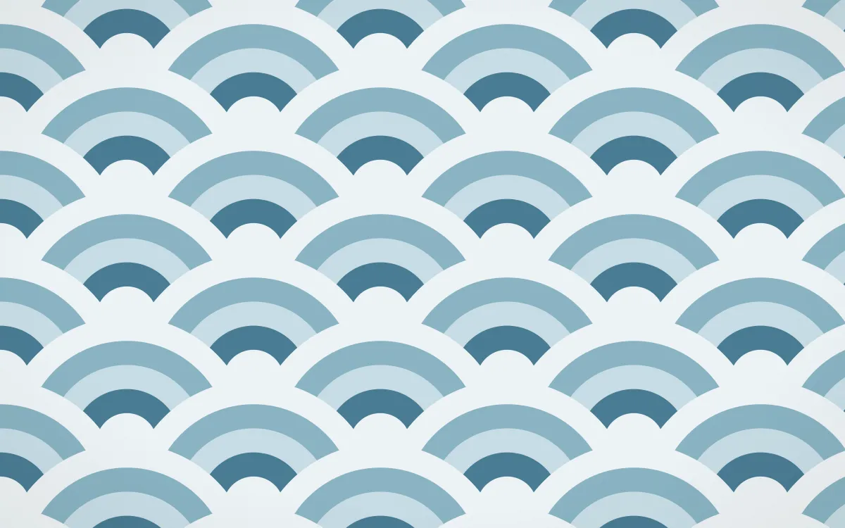 Udaipur Lake Grand Wave Crests — colourful blue and white seigaiha background