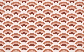 Venetian Rosso Wave Crests — colourful brown, orange and white seigaiha background