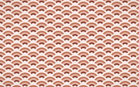 Venetian Rosso Fine Wave Crests — colourful brown, orange and white seigaiha background