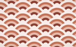 Venetian Rosso Grand Wave Crests — colourful brown, orange and white seigaiha background