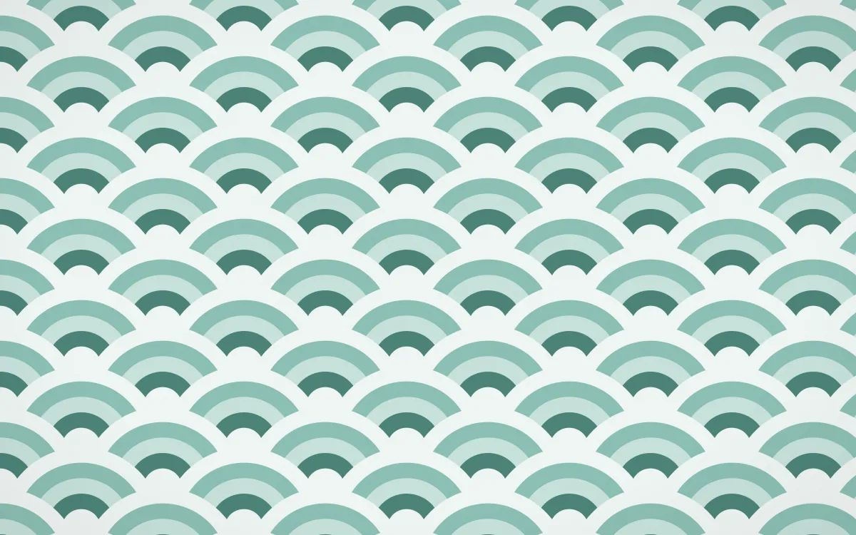 Winter Palace Wave Crests — colourful teal and white seigaiha background