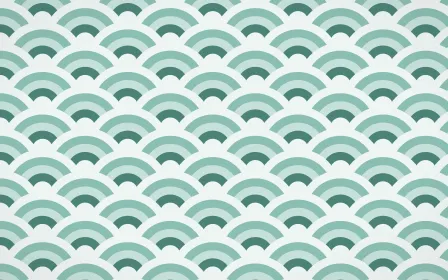 Winter Palace Wave Crests — colourful teal and white seigaiha background