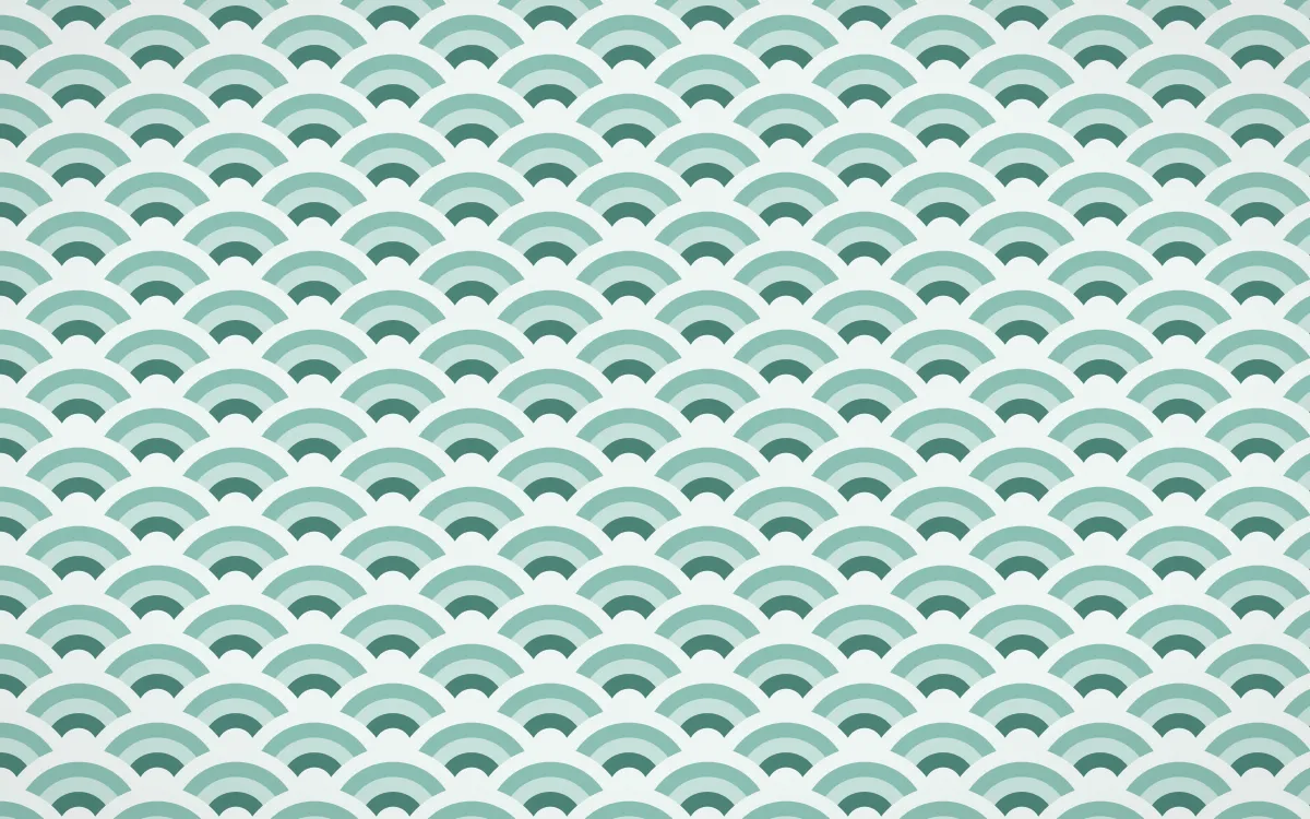 Winter Palace Fine Wave Crests — colourful teal and white seigaiha background
