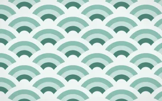 Winter Palace Grand Wave Crests — colourful teal and white seigaiha background