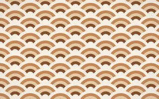 Zanzibar Spice Wave Crests — colourful brown, orange and beige seigaiha background