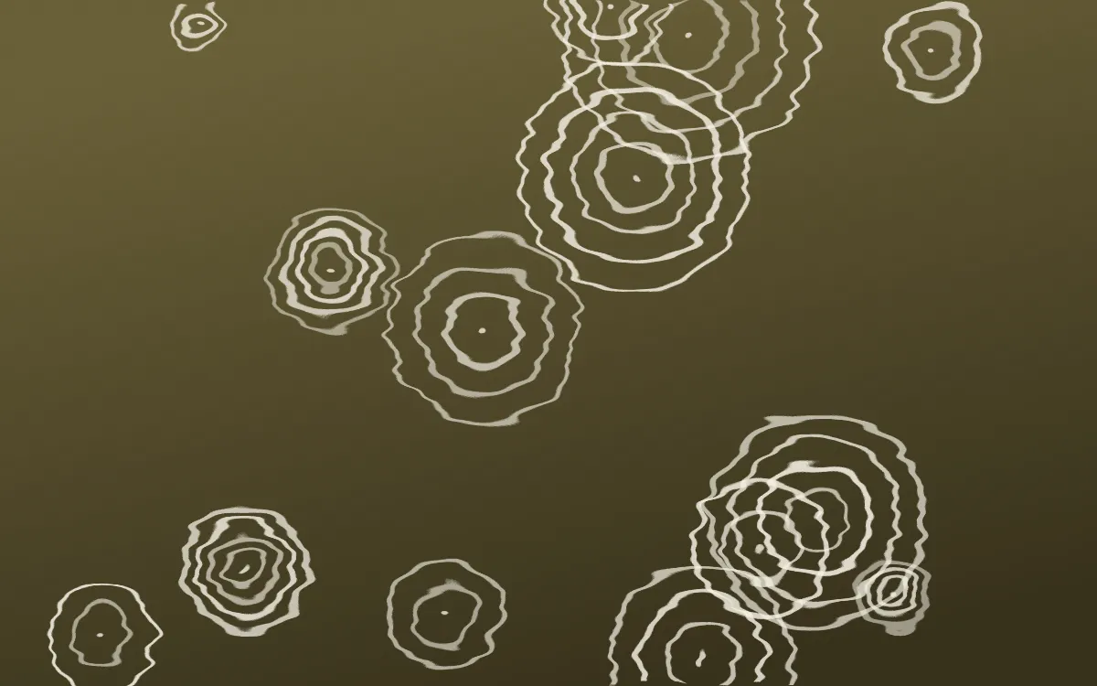 Bali Temple Shibori Rings — dark brown and beige shibori background