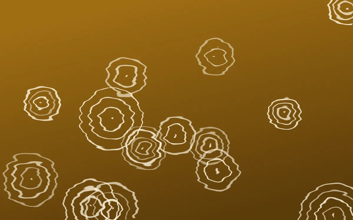 Bangkok Gold Shibori Rings — dark brown and beige shibori background